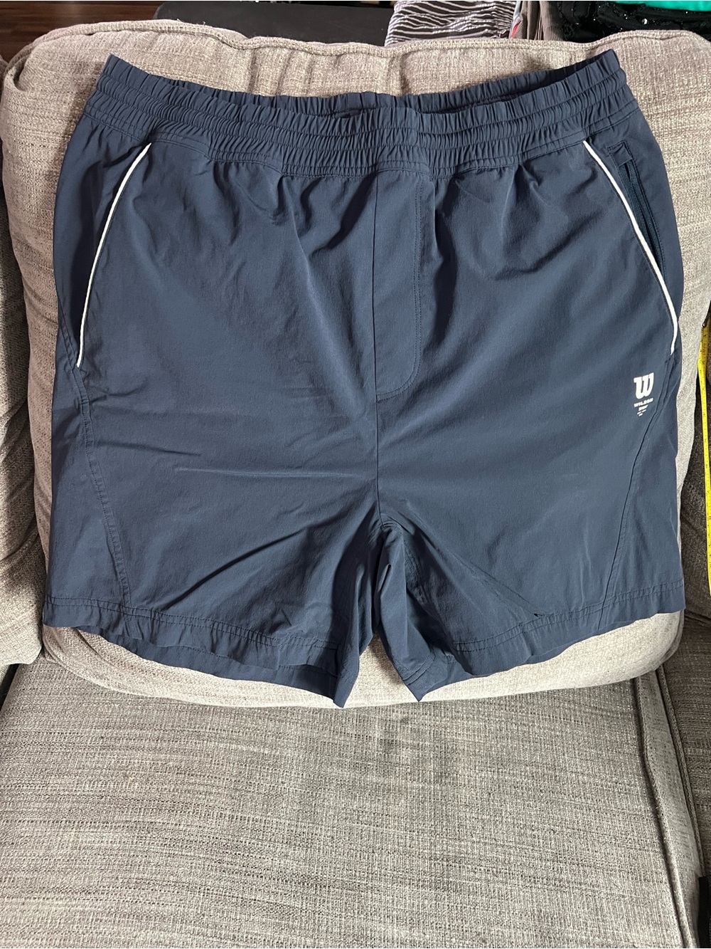 Wilson Men's Navy Blue Athletic Shorts with White Trim